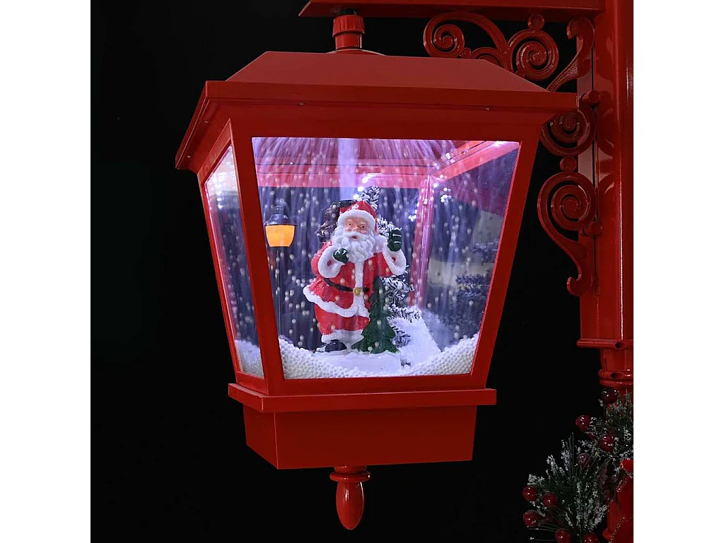 Lampe de rue de Noël avec 2 lanternes Rouge 40,5 x 80 x 188 cm