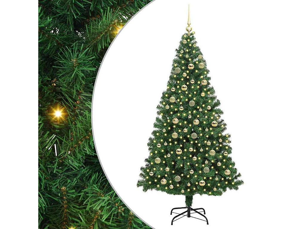 Sapin de Noël artificiel Vert 210 cm PVC, Acier et Plastique