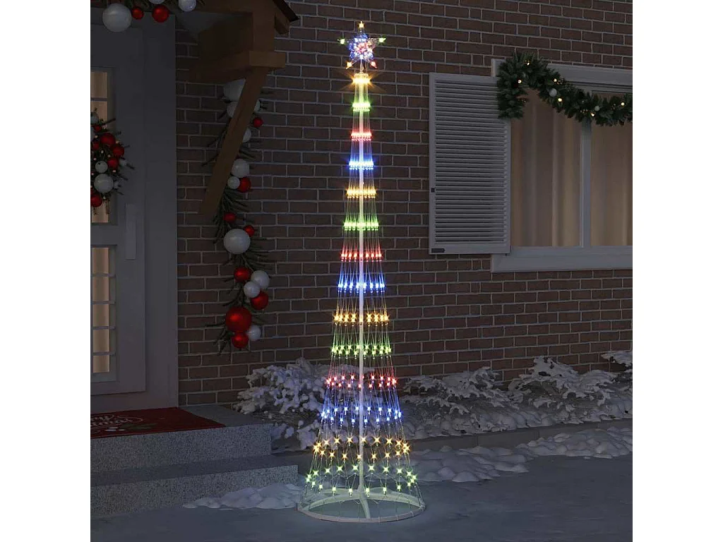 Multicolor LED Kerstboom 70 x 70 x 250 cm Metaal