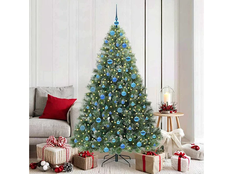 Sapin de Noël artificiel avec 300 LED Vert 180 cm PE et PVC