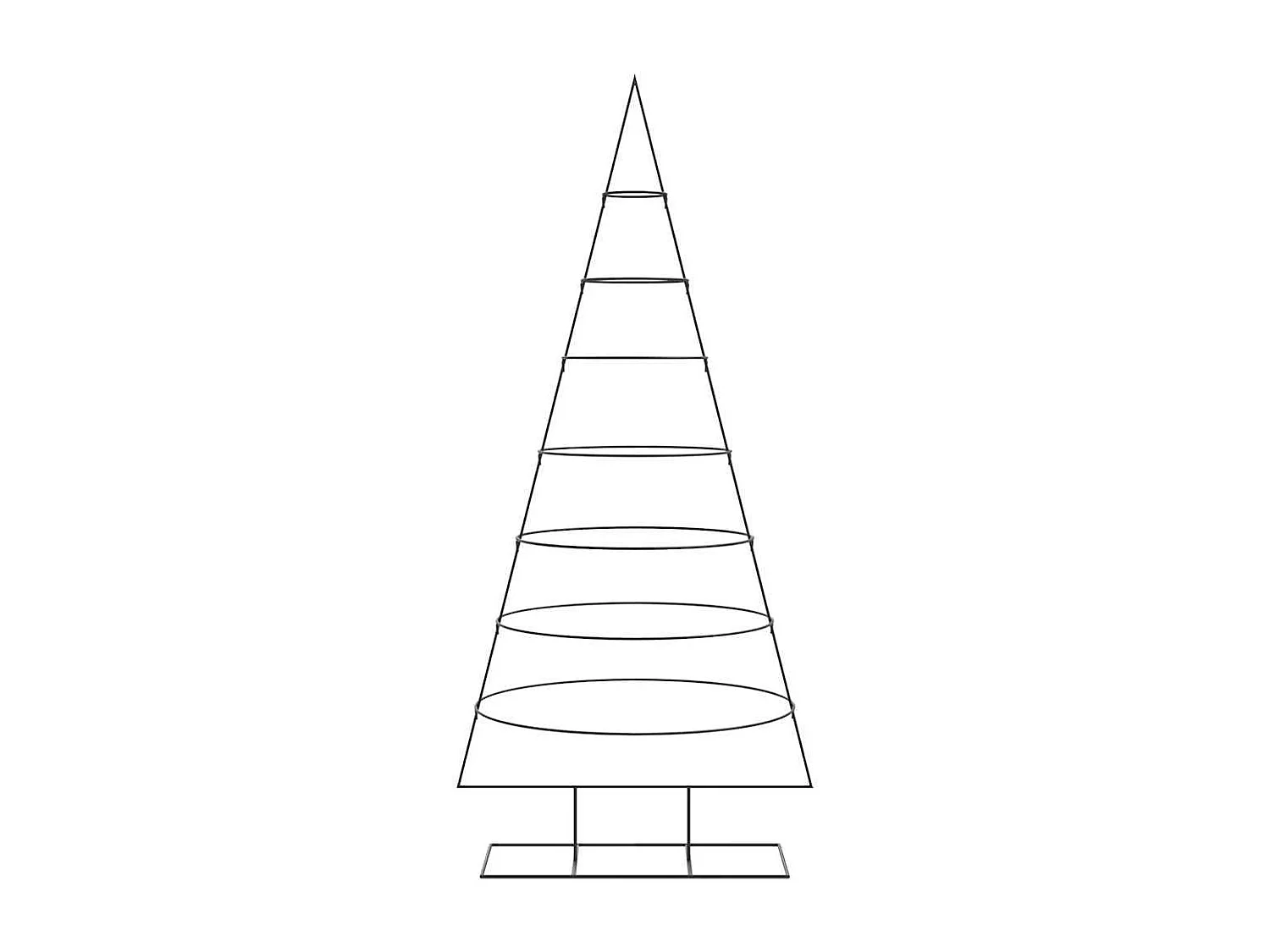 Arbre de Noël en métal pour décoration noir 210 cm