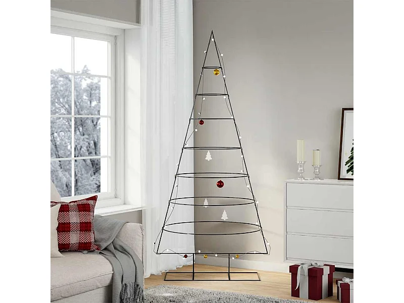Metall Weihnachtsbaum zur Dekoration schwarz 210 cm