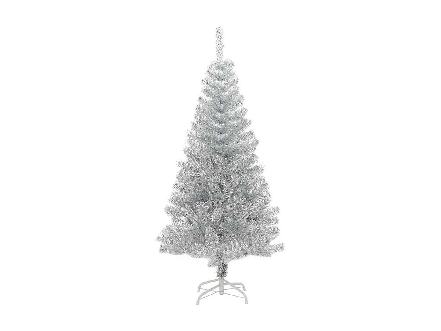 Sapin de Noël avec 150 LED avec support Argent 150 cm PET