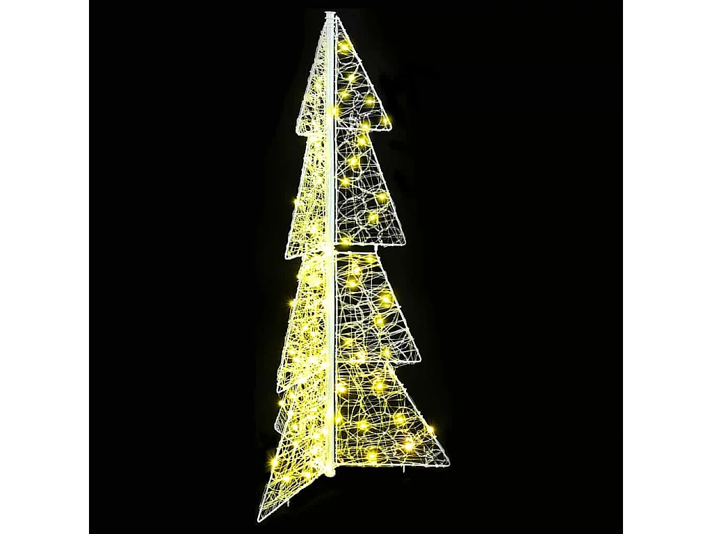 Sapin de Noël avec 100 LED Blanc chaud 120 cm Acrylique
