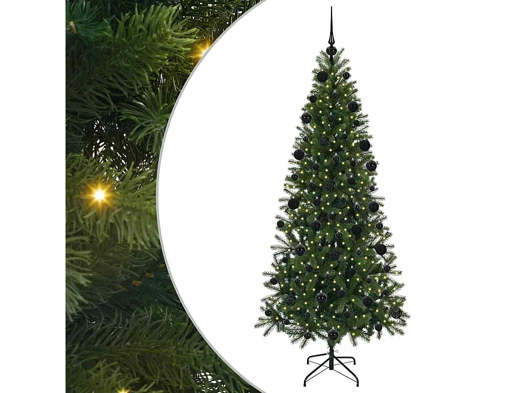 Künstlicher Weihnachtsbaum mit 300 LEDs Grün 210 cm PE und PVC