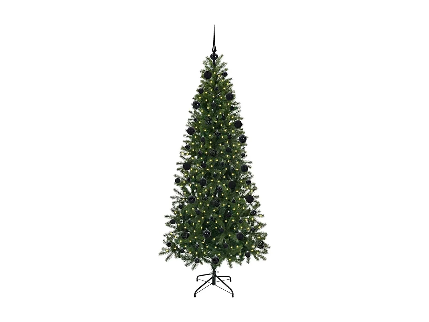 Künstlicher Weihnachtsbaum mit 300 LEDs Grün 210 cm PE und PVC