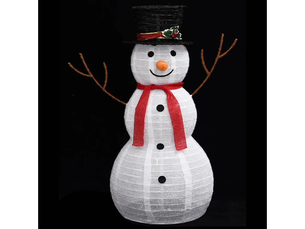Figura di pupazzo di neve natalizio a LED in tessuto da 90 cm