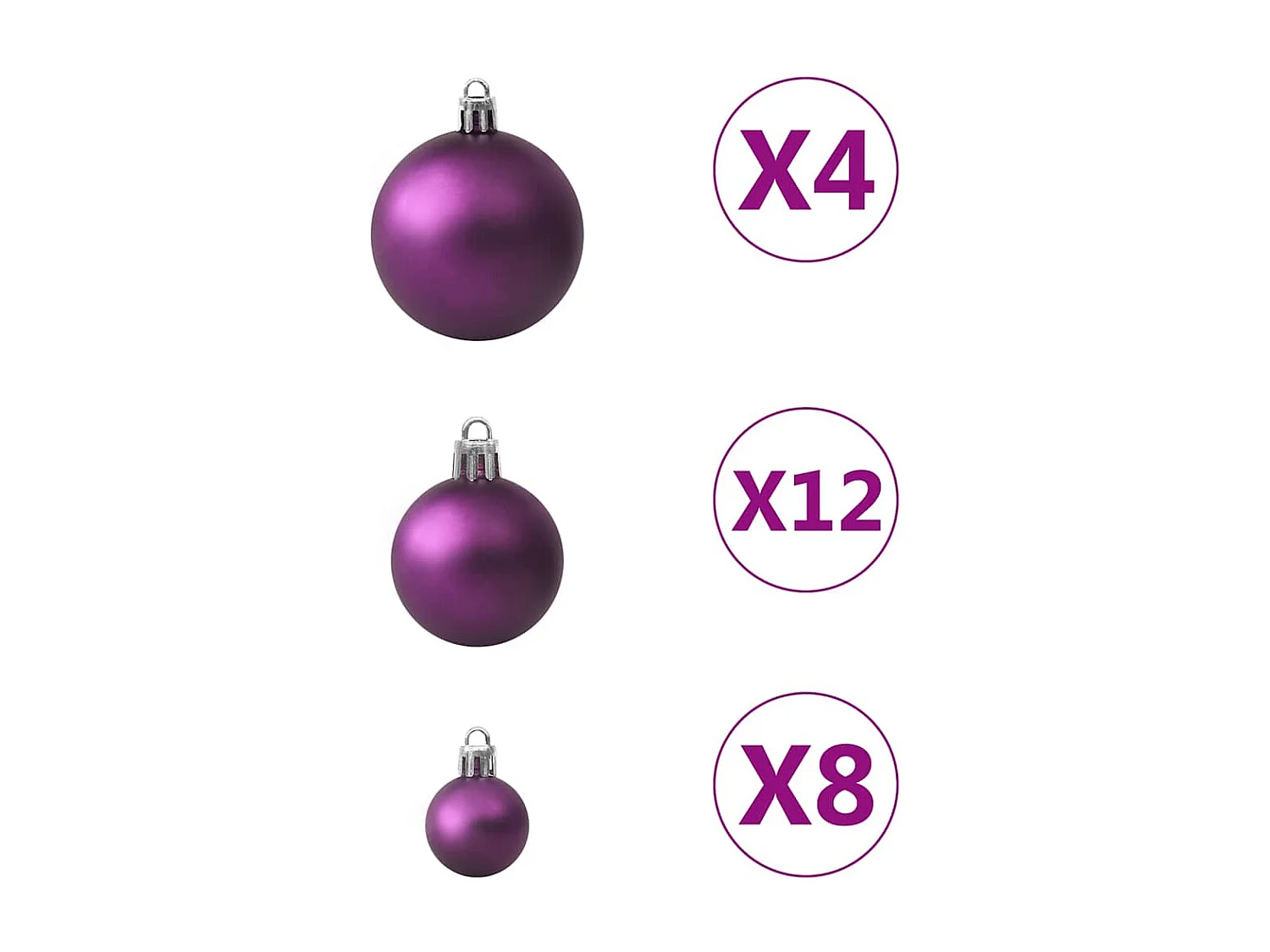 Ensemble de boules de Noël 100 pcs Violet