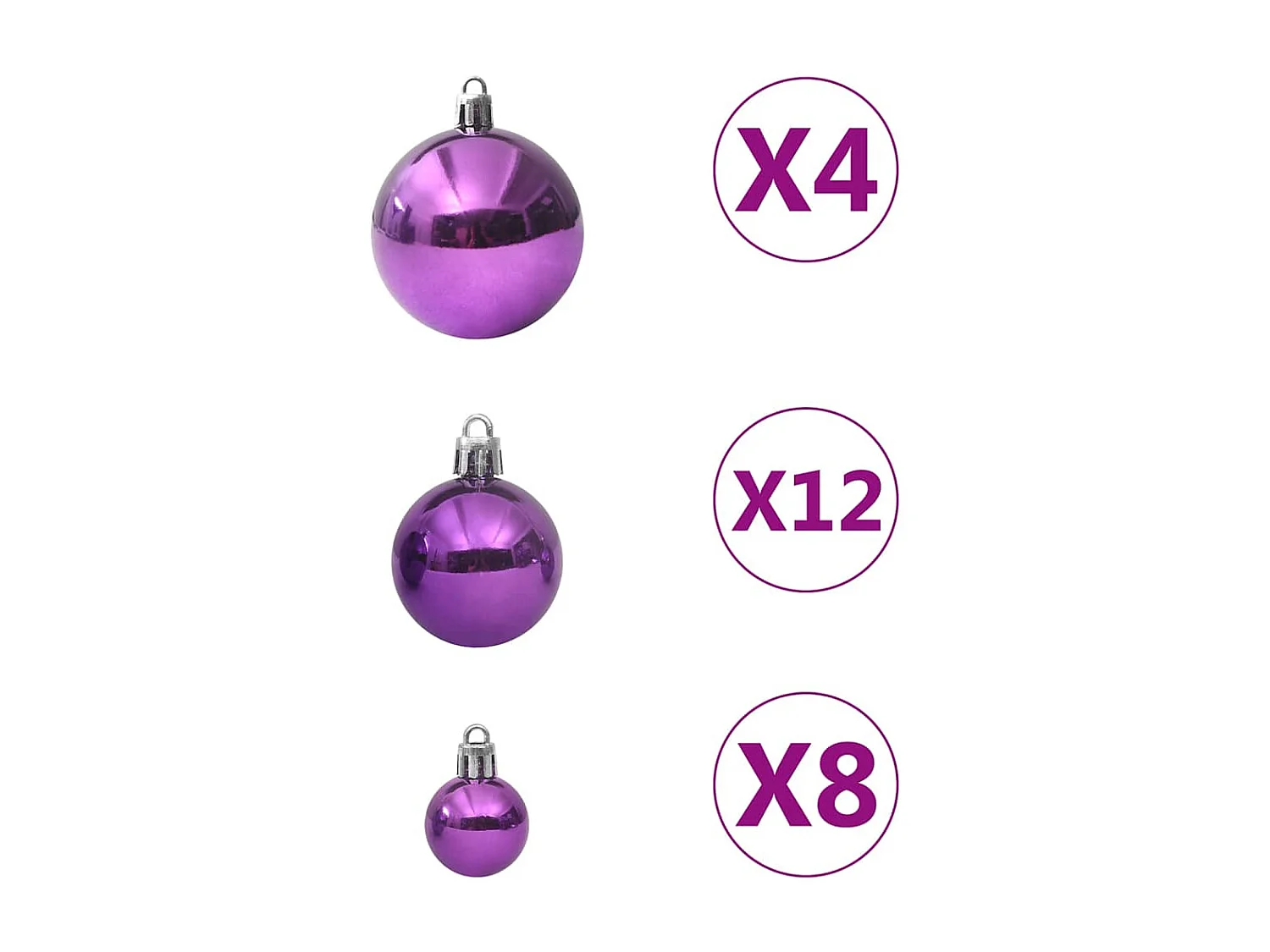 Ensemble de boules de Noël 100 pcs Violet
