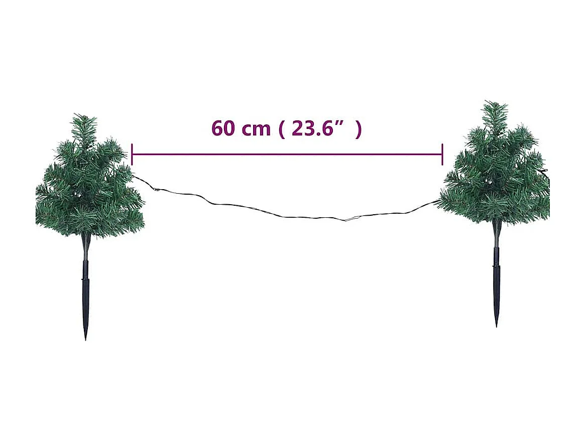 Weihnachtsbäume 6 Stück mit mehrfarbigen LEDs 45cm PVC