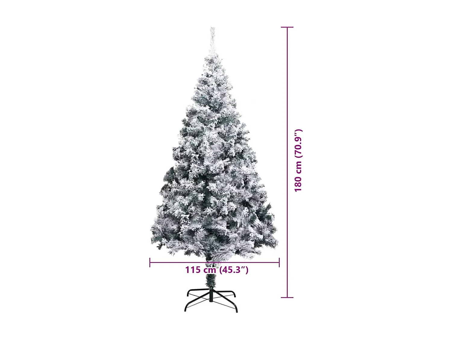 Sapin de Noël artificiel Vert 180 cm PVC, Acier et Plastique