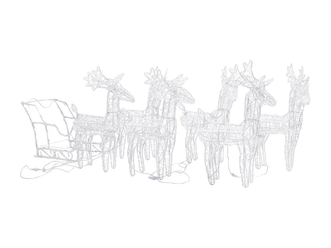 Kerstdecoratie Rendier en Slee 320 LED Acryl