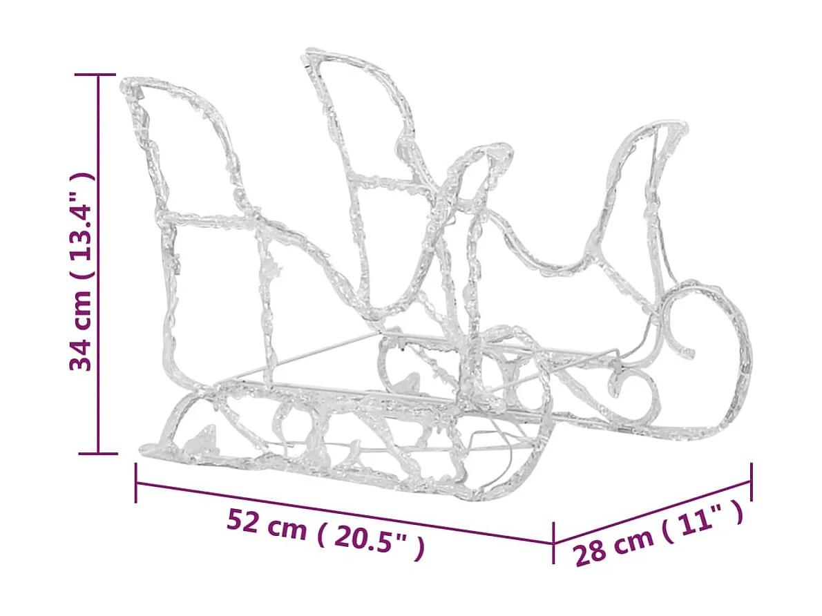 Kerstdecoratie Rendier en Slee 320 LED Acryl