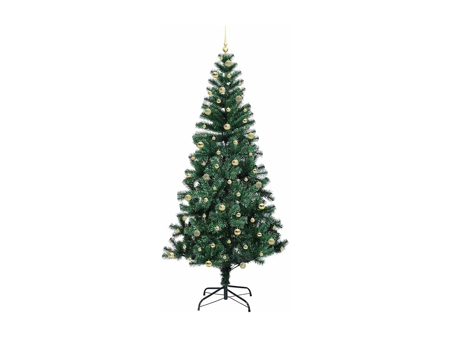 Sapin de Noël artificiel pré-éclairé Vert 240 cm PVC et métal