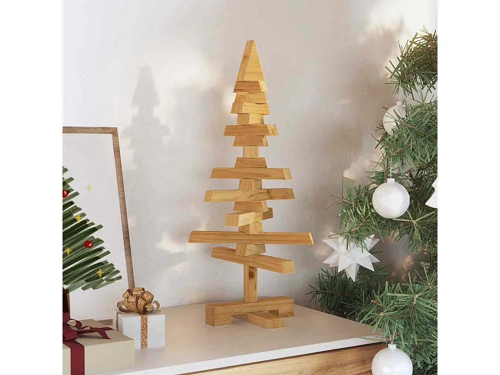 Holz-Weihnachtsbaum Braun 60 cm Massivholz Kiefer