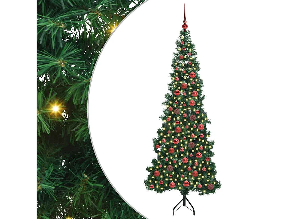 Albero di Natale artificiale angolare Verde 180 cm PVC e metallo