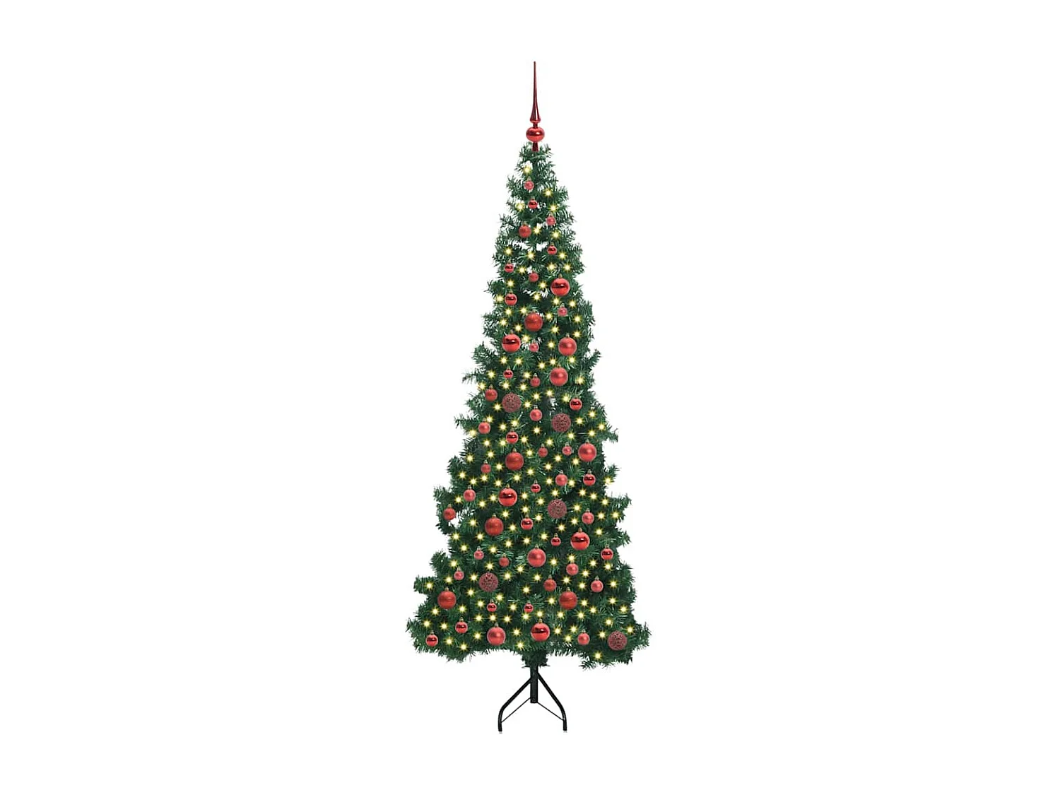 Albero di Natale artificiale angolare Verde 180 cm PVC e metallo