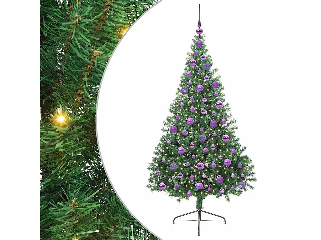 Sapin de Noël artificiel pré-éclairé Vert 180 cm PVC