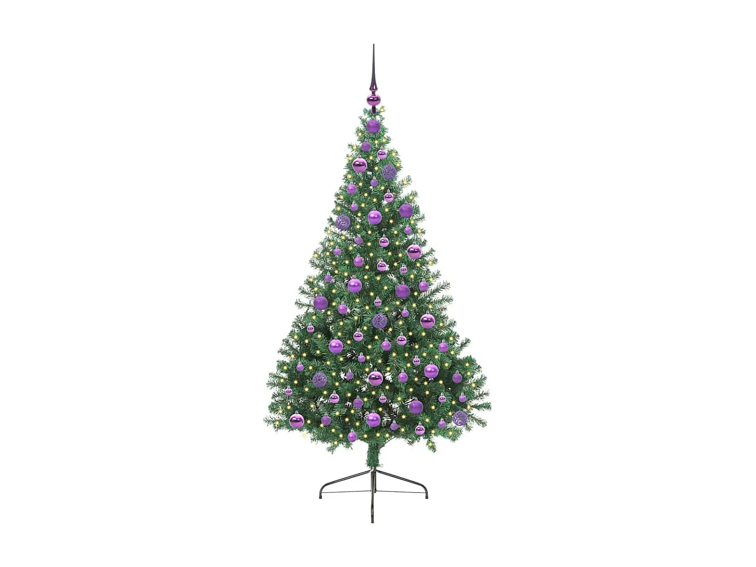 Sapin de Noël artificiel pré-éclairé Vert 180 cm PVC