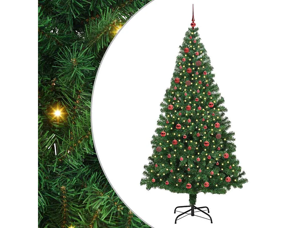 Sapin de Noël artificiel Vert 210 cm PVC, Acier et Plastique