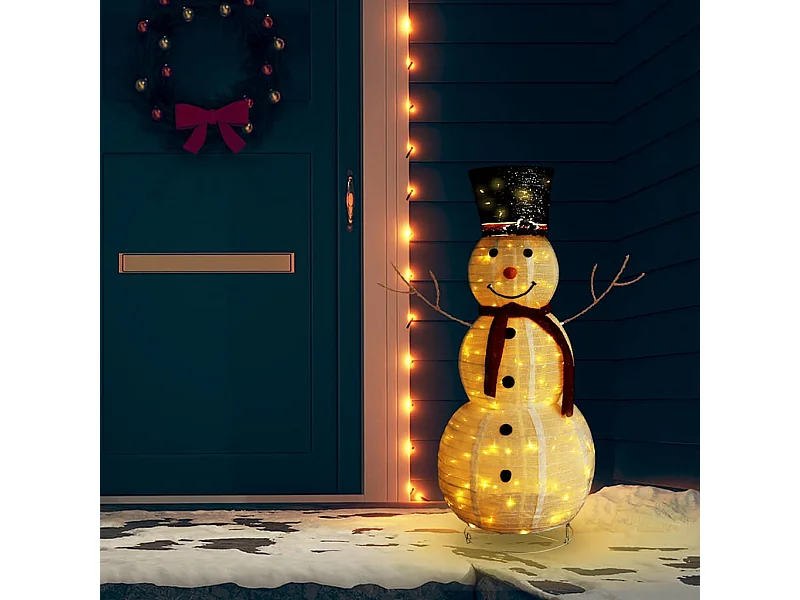 Figurine de bonhomme de neige de Noël à LED Tissu 120 cm