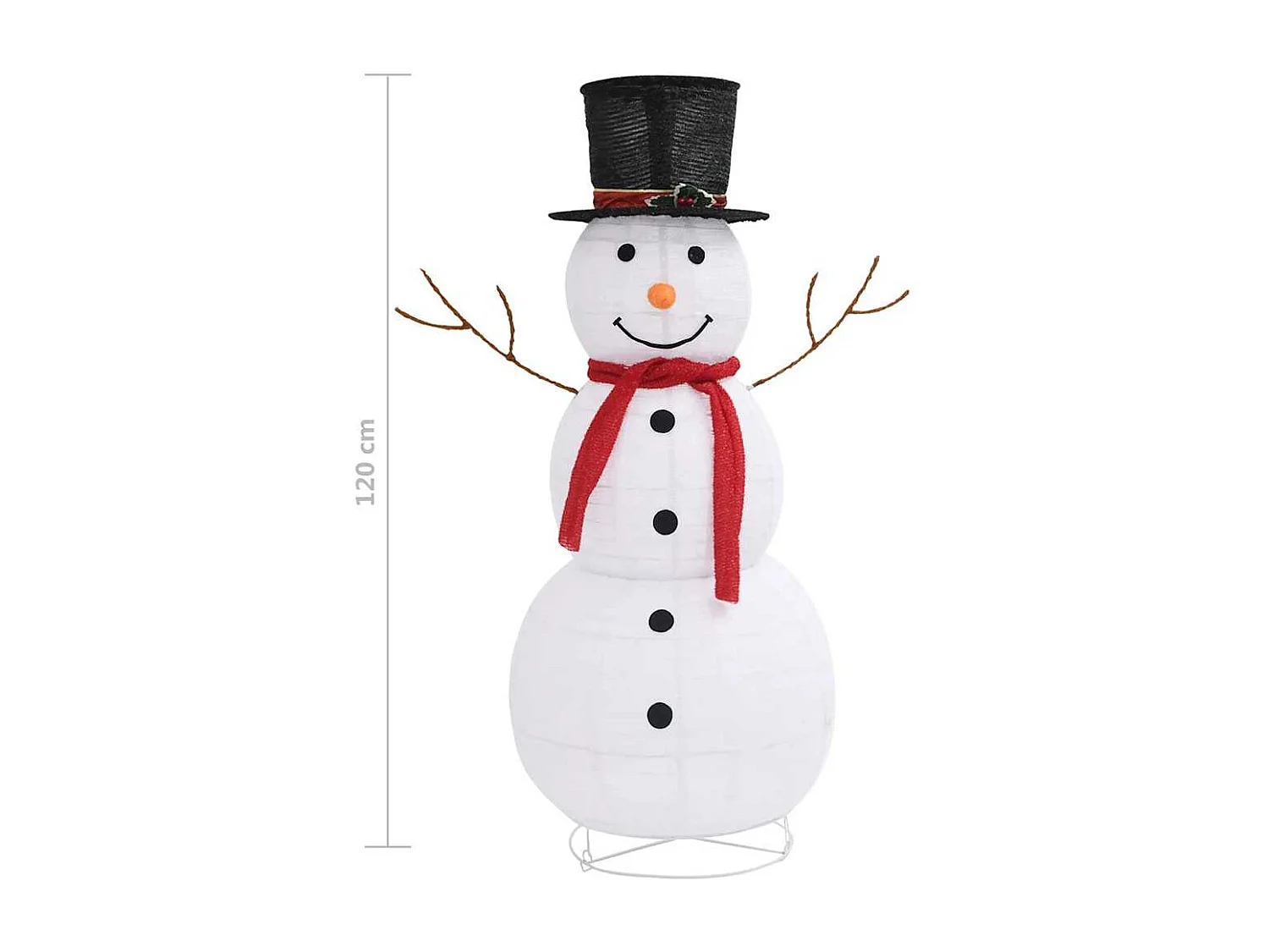 Figurine de bonhomme de neige de Noël à LED Tissu 120 cm