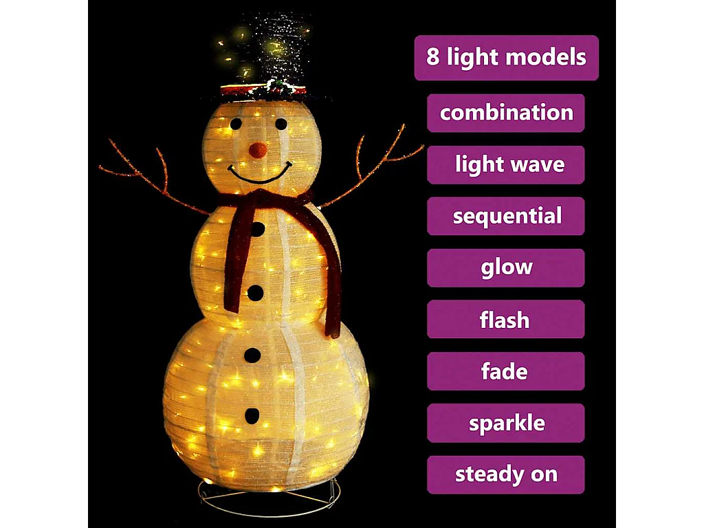 LED Kerst Sneeuwpop Figuur Stof 120cm