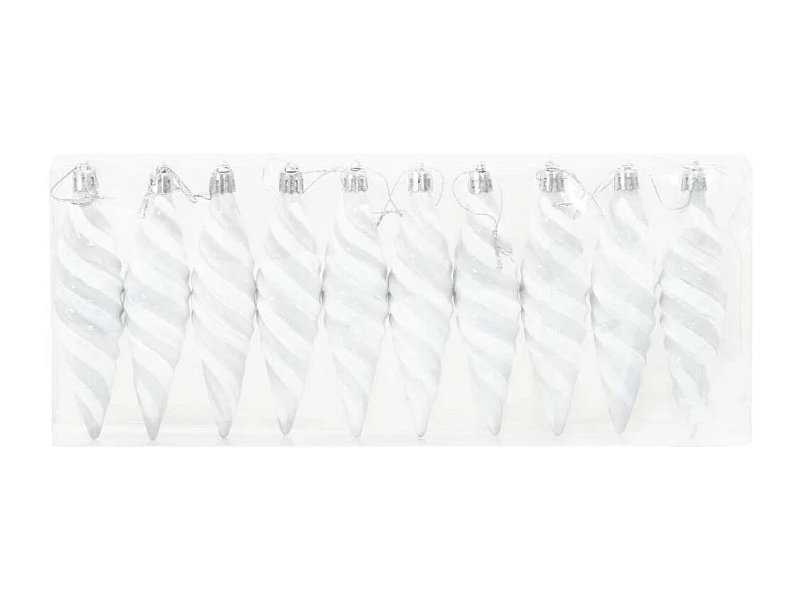 Boule en forme de spirale de Noël 40 pcs Blanc