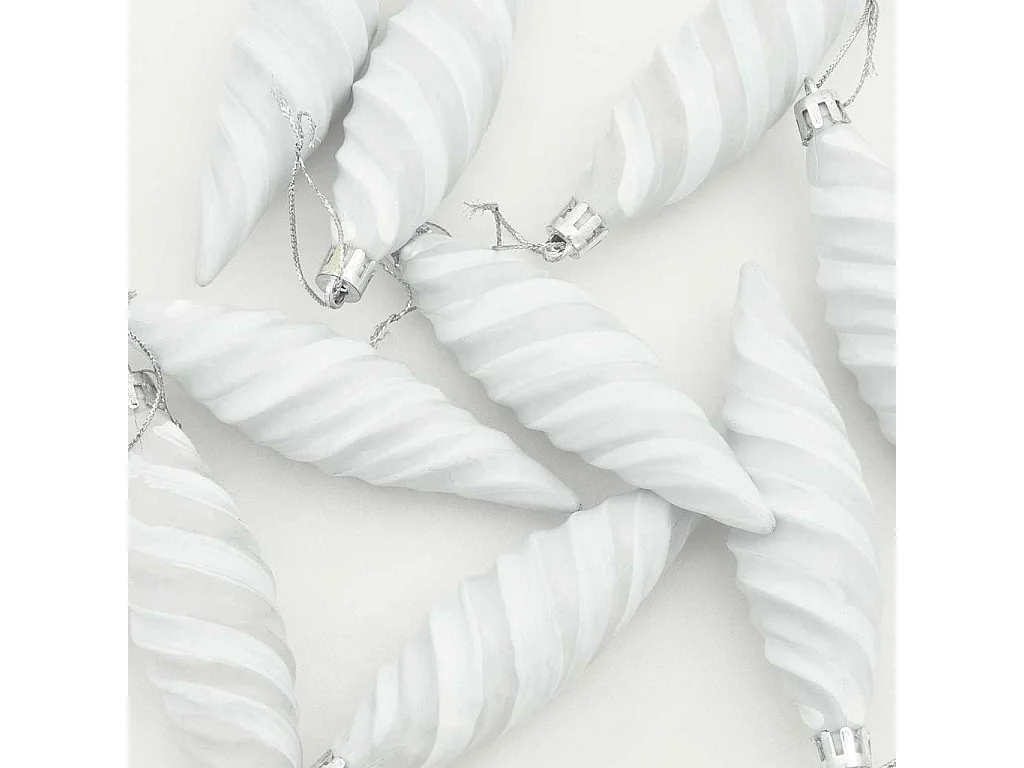 Boule en forme de spirale de Noël 40 pcs Blanc