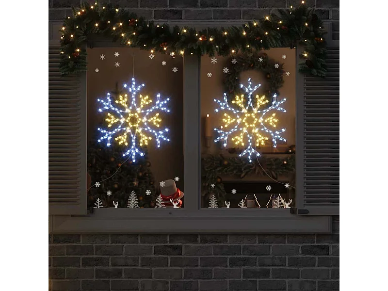 Flocon de Noël avec 180 LED Blanc chaud 56 x 49 x 0,7 cm PVC