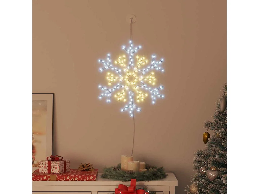 Flocon de Noël avec 180 LED Blanc chaud 56 x 49 x 0,7 cm PVC