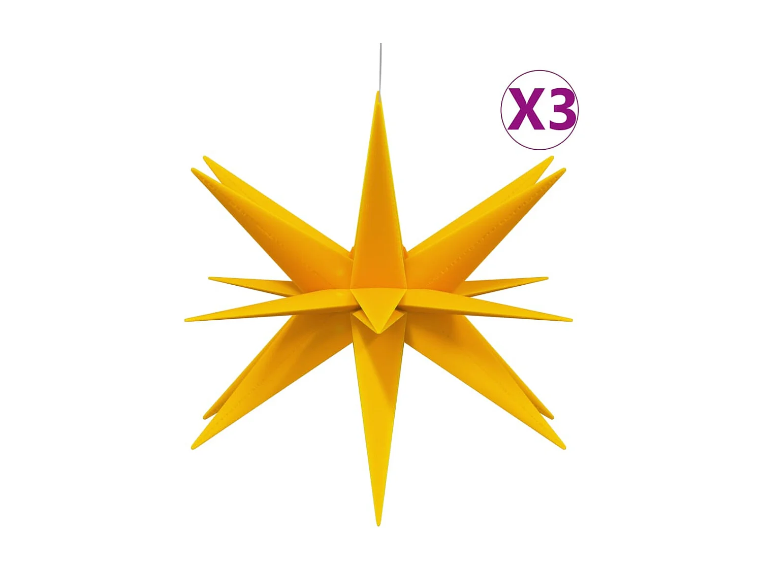 Lumières de Noël avec LED 3 pcs pliable jaune 57 cm