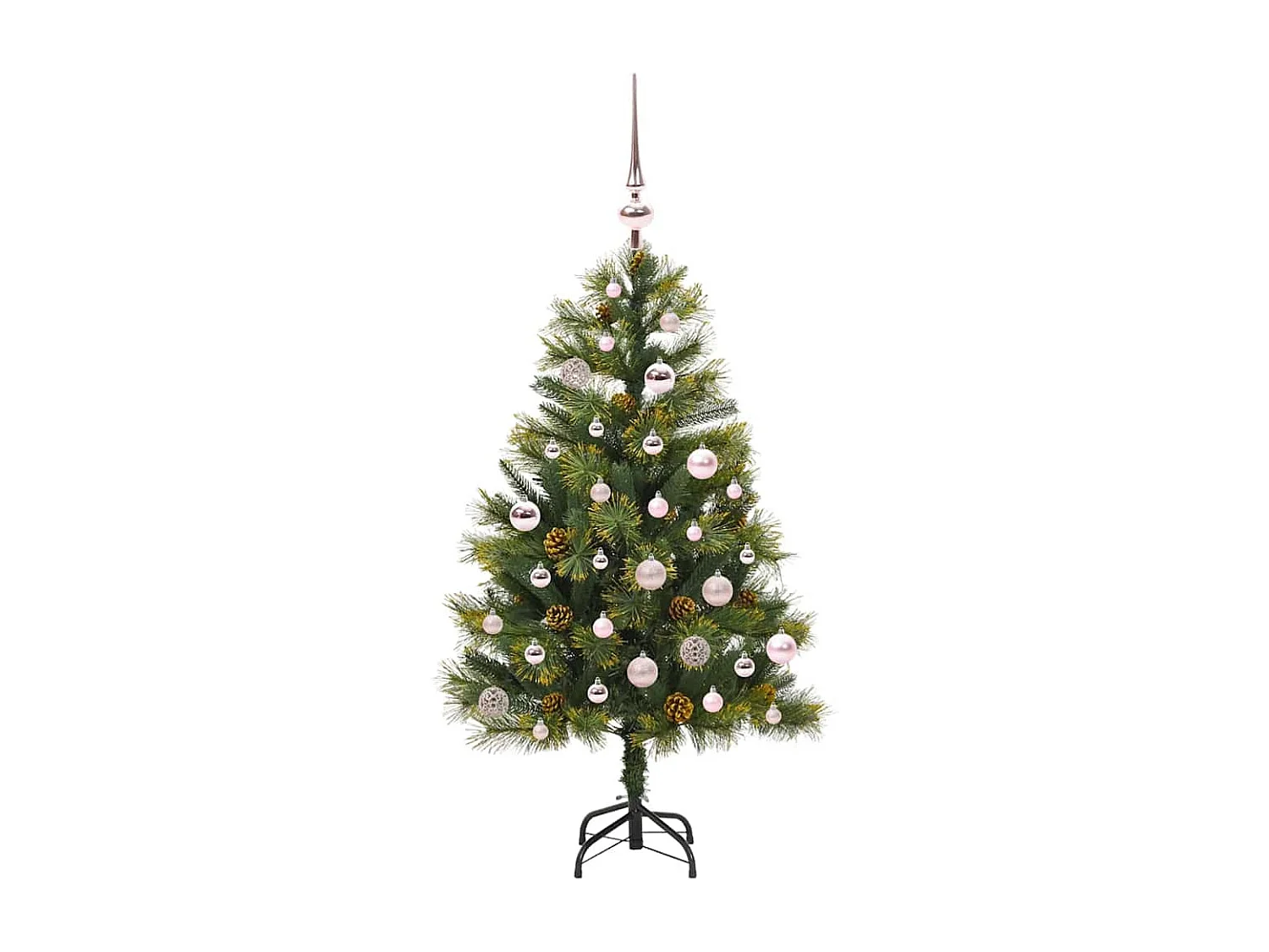Kunstkerstboom met buigzame takken en kegels 150 cm