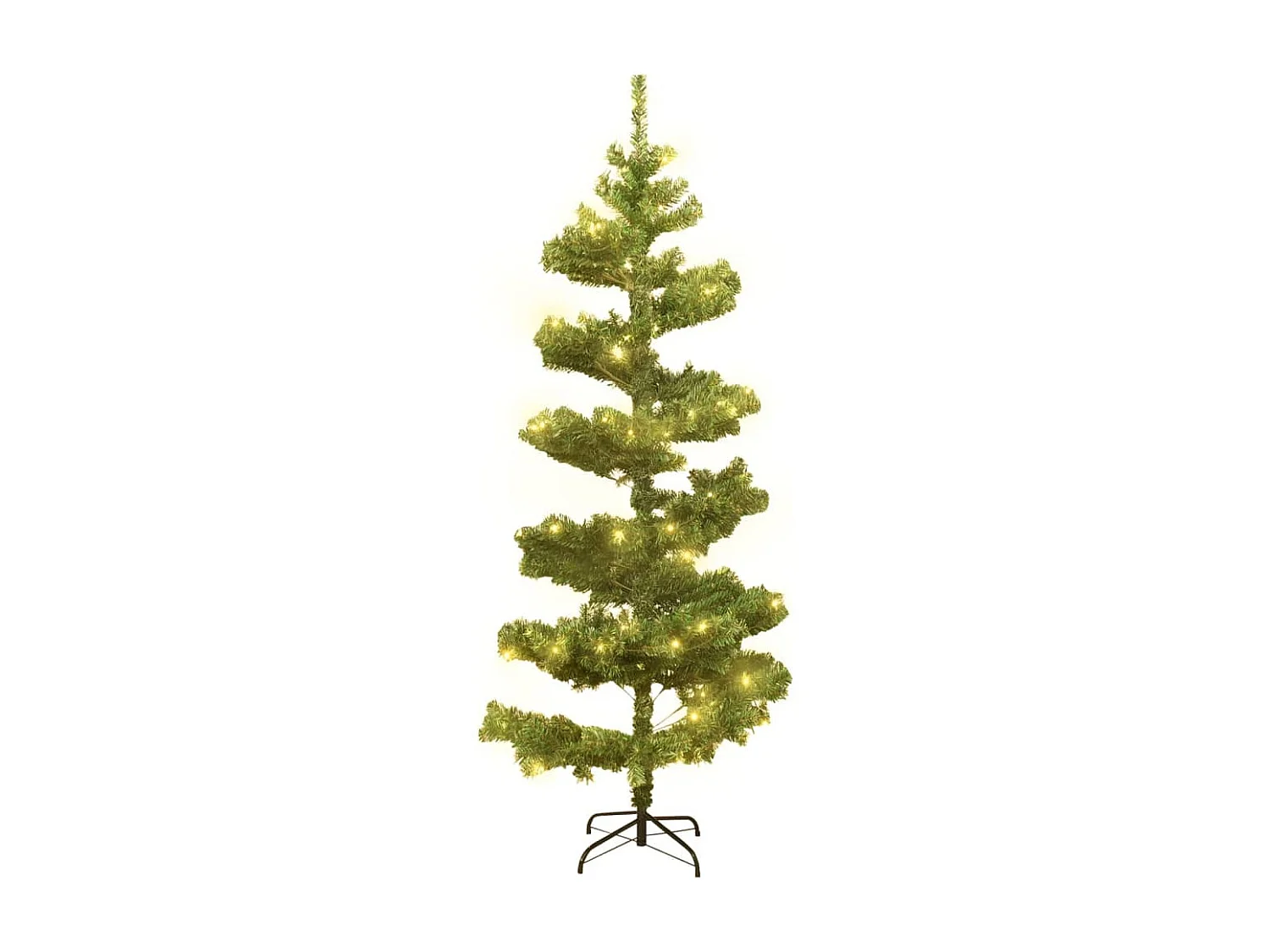 Arbre de Noël hélicoïdal pré-éclairé et support vert 150 cm PVC