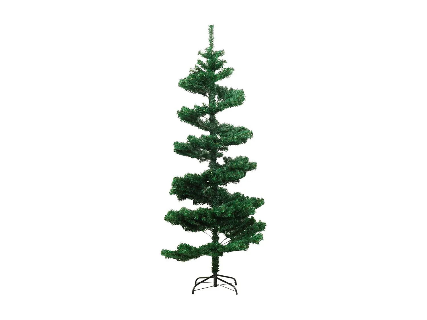 Arbre de Noël hélicoïdal pré-éclairé et support vert 150 cm PVC