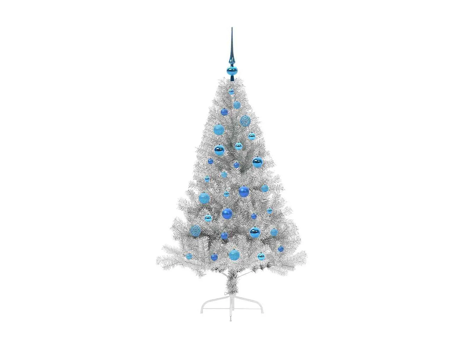 Albero di Natale artificiale preilluminato argento 150 cm PET