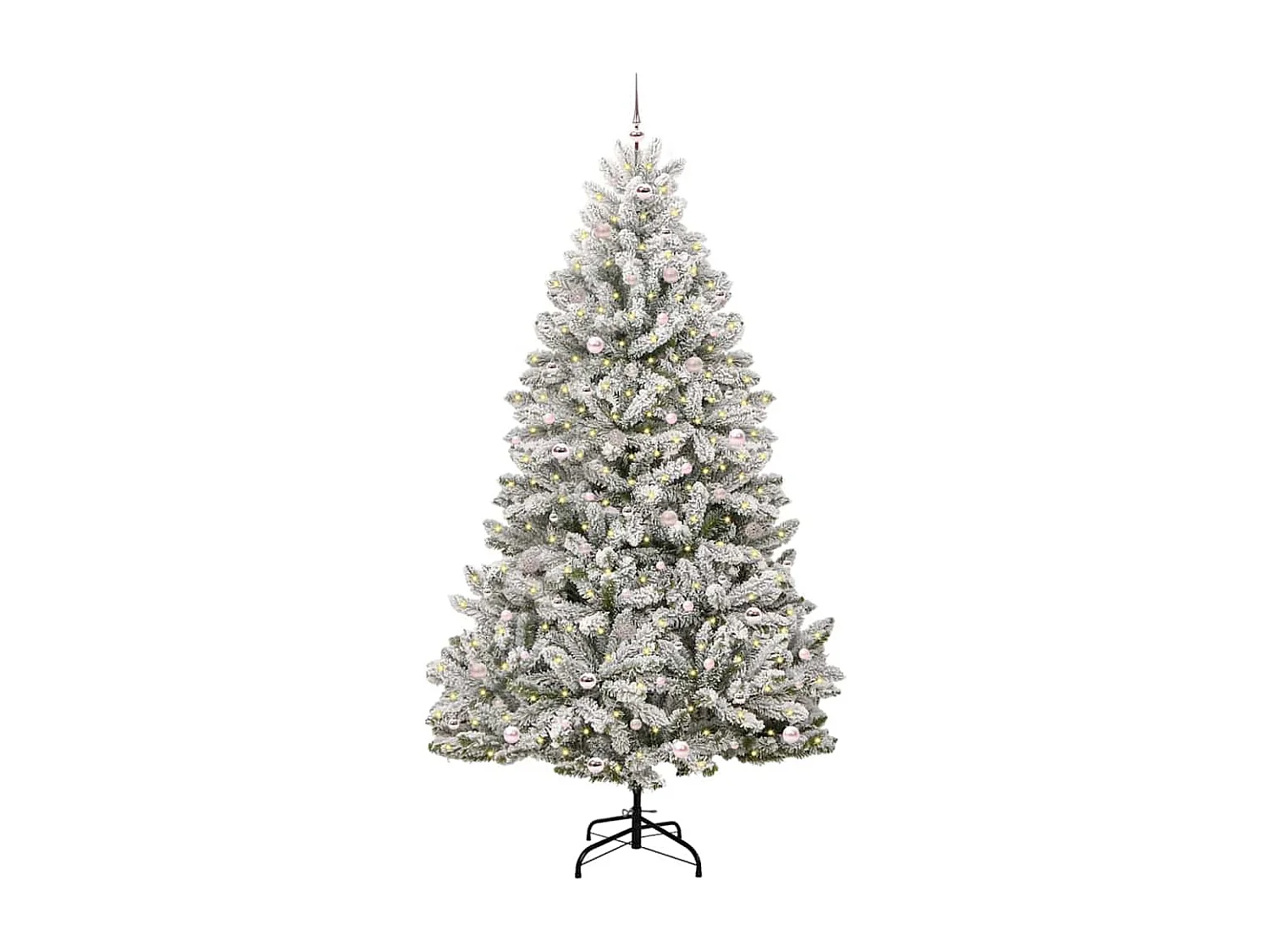 Künstlicher Weihnachtsbaum Grün und Weiß 270 cm PVC und Metall
