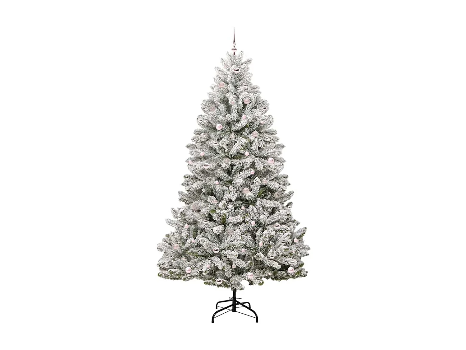 Kunstkerstboom Groen en wit 270 cm PVC en metaal
