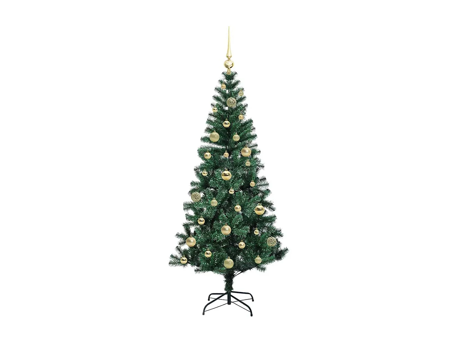 Albero di Natale artificiale preilluminato verde 150 cm PVC e metallo