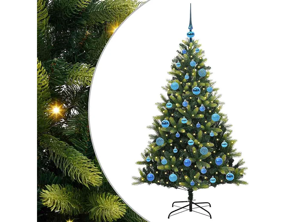 Albero di Natale artificiale incernierato 150 LED verde 150 cm