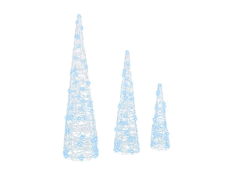 Sapin de Noël 3 pcs Blanc froid 20 x 20 x 80 cm Acrylique