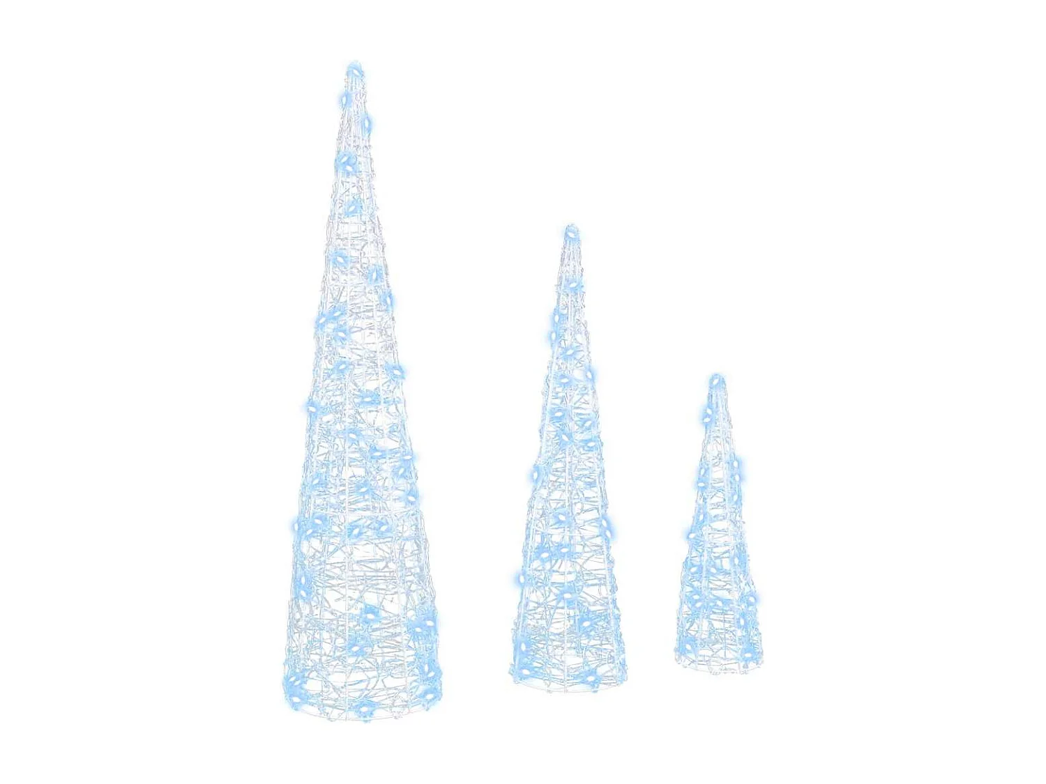 Sapin de Noël 3 pcs Blanc froid 20 x 20 x 80 cm Acrylique