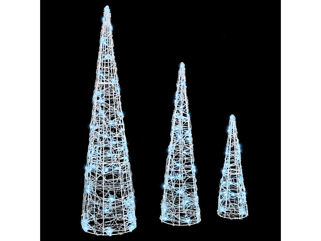 Sapin de Noël 3 pcs Blanc froid 20 x 20 x 80 cm Acrylique