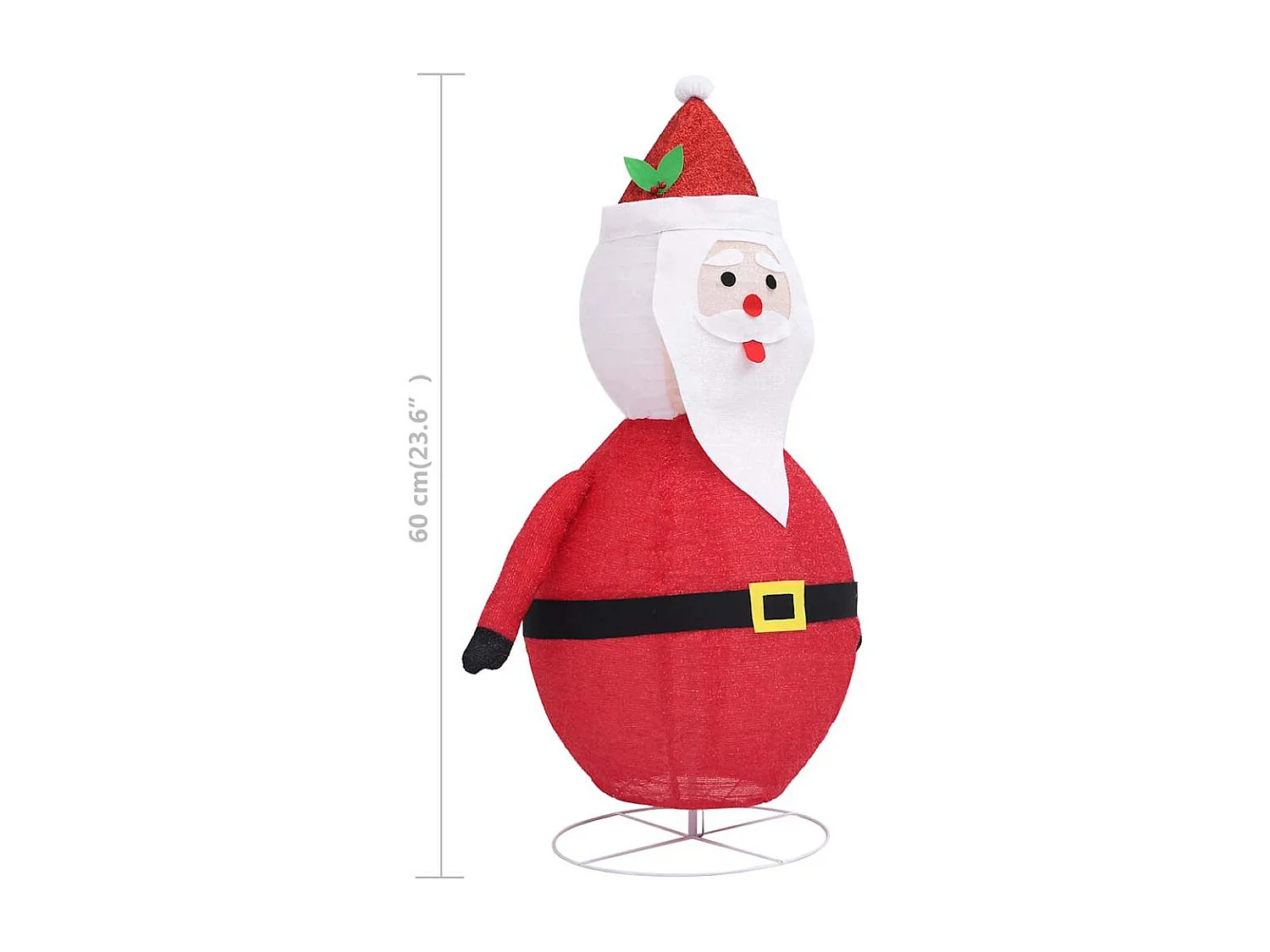 Decorazione natalizia Babbo Natale con LED, tessuto di lusso, 60 cm