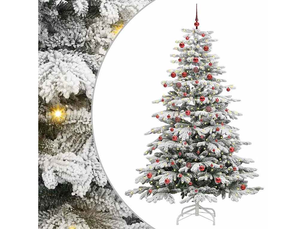 Künstlicher Weihnachtsbaum mit klappbaren Zweigen Weiß 210 cm