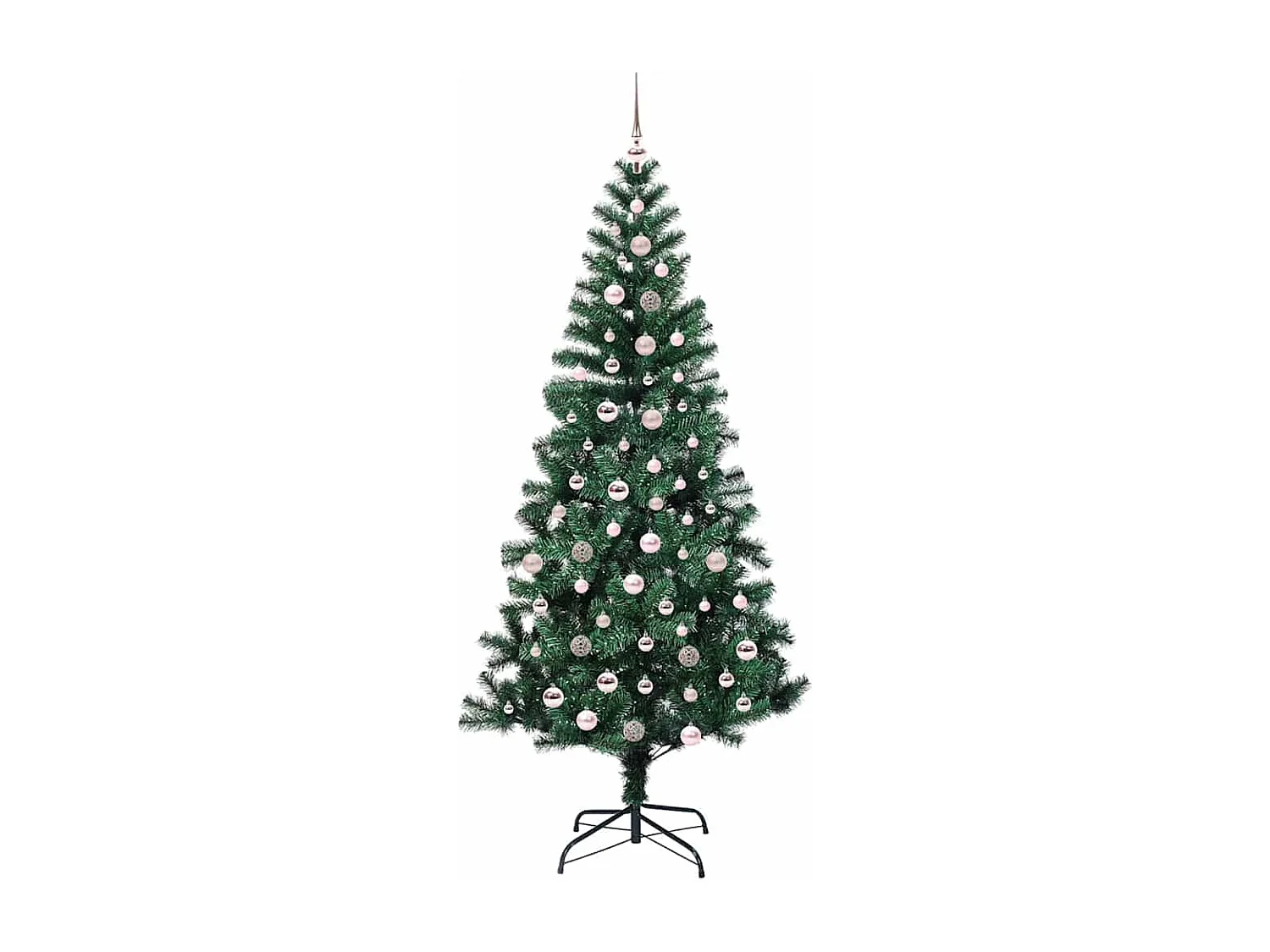 Künstlicher Weihnachtsbaum mit Beleuchtung, Grün, 240 cm, PVC und Metall
