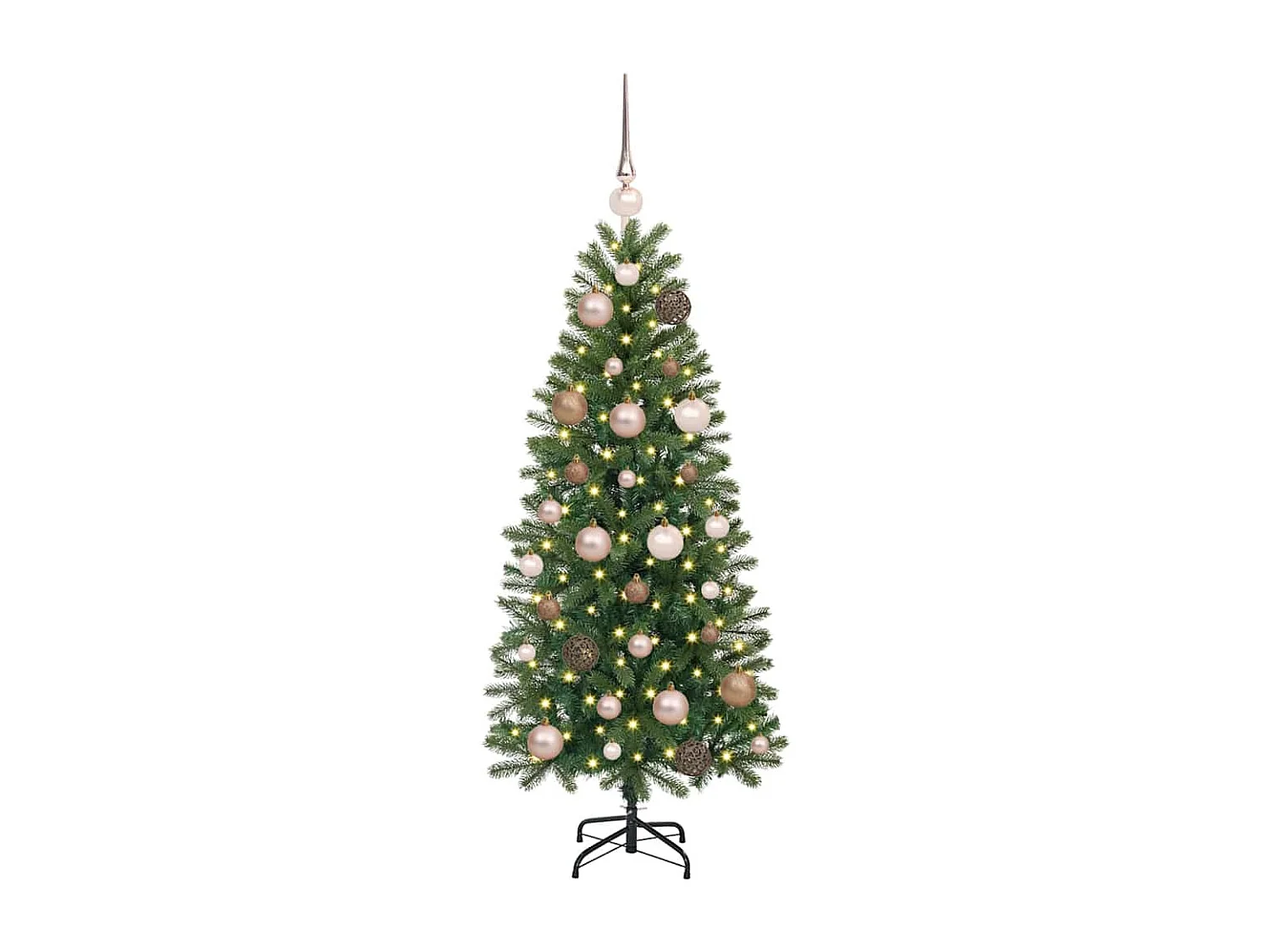 Albero di Natale artificiale con 150 LED Verde 120 cm PE e PVC