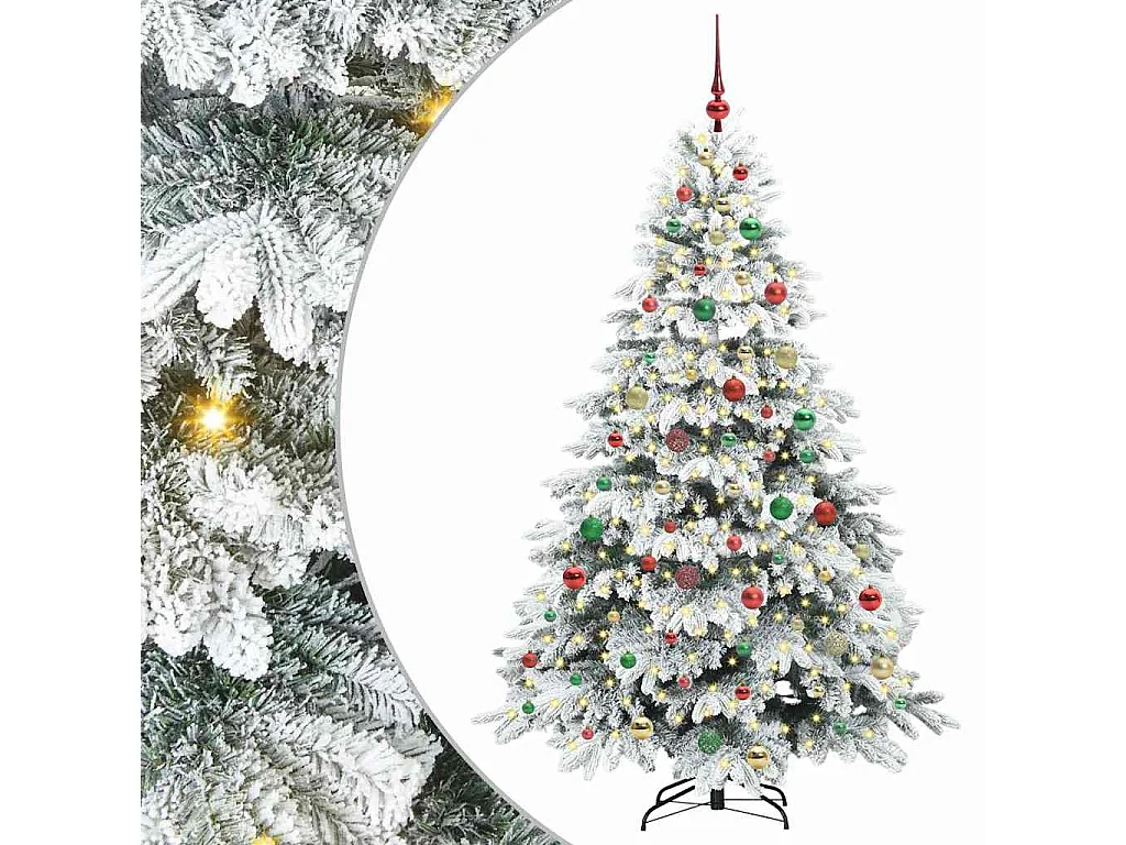 Sapin de Noël artificiel avec 300 LED Vert 180 cm PE et PVC
