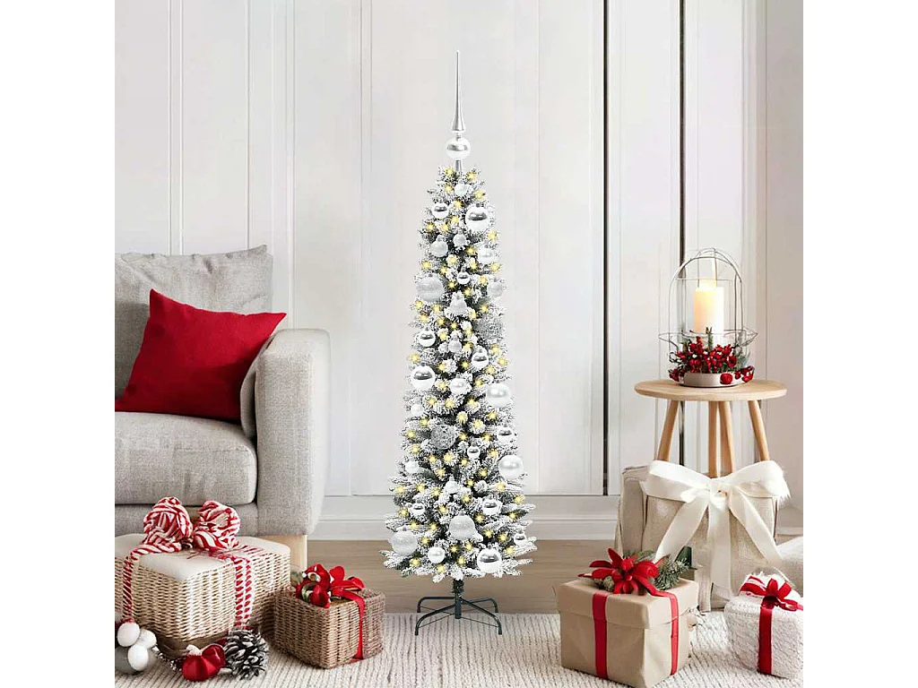 Albero di Natale artificiale con 150 LED verde e bianco 120 cm