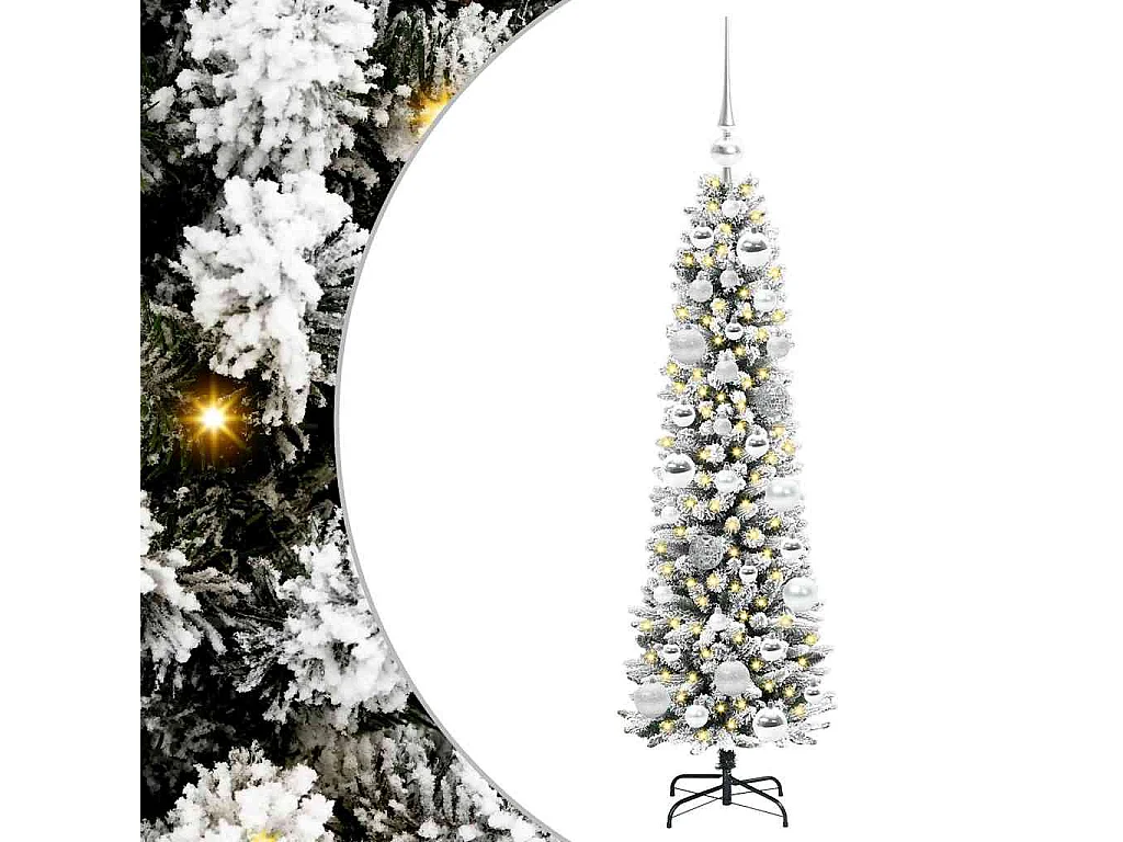 Albero di Natale artificiale con 150 LED verde e bianco 120 cm